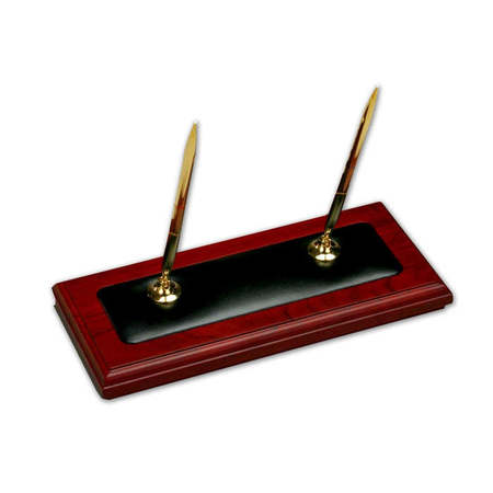 DACASSO Rosewood & Leather Pen Stand AG-8004